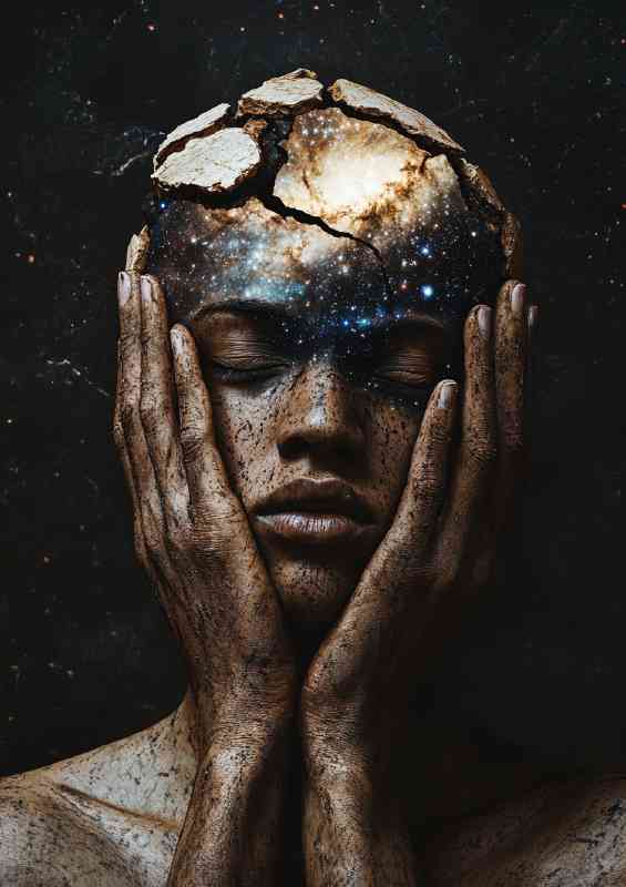 Woman with her eyes closed hands covering her face