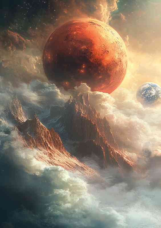 A fantastical depiction of the planet Mars