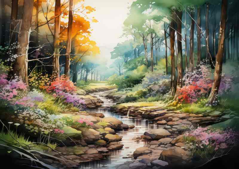 Charming Woodland Colorful Treescape