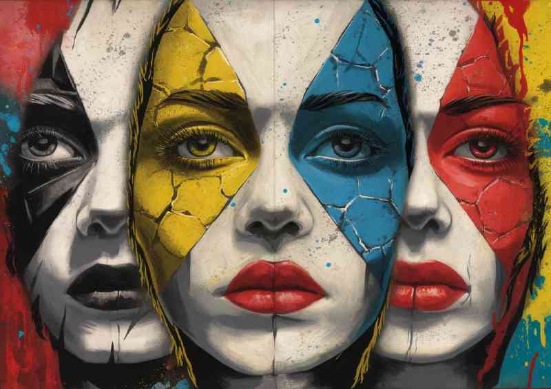 Faces each with a distinct color