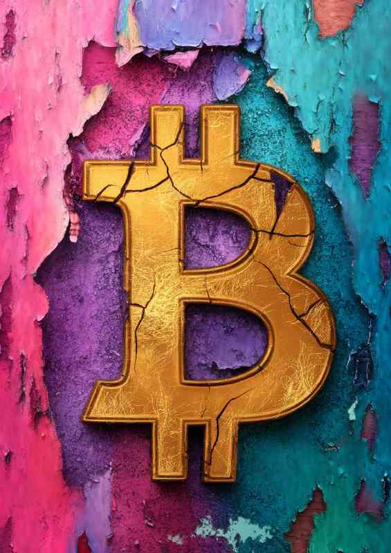Colorful background with shades bitcoin