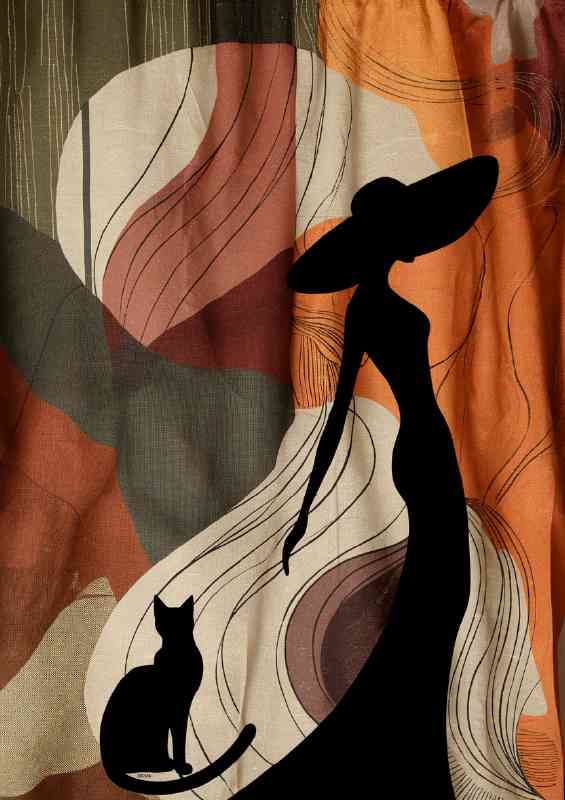 Woman in a flowing black dress