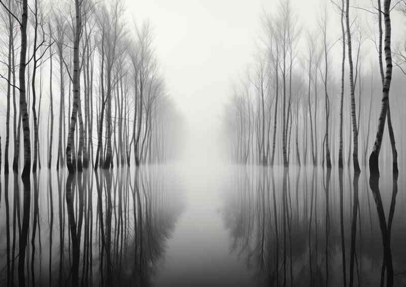 Waters Reflective Embrace Monochromatic Trees