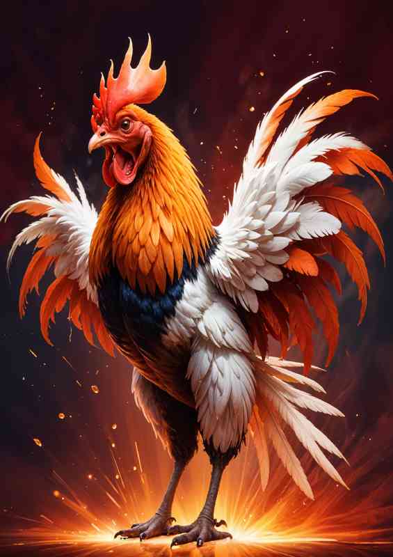 Colourful bright rooster proud