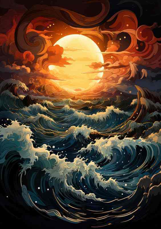 Blood Moons Glow on Restless Waters