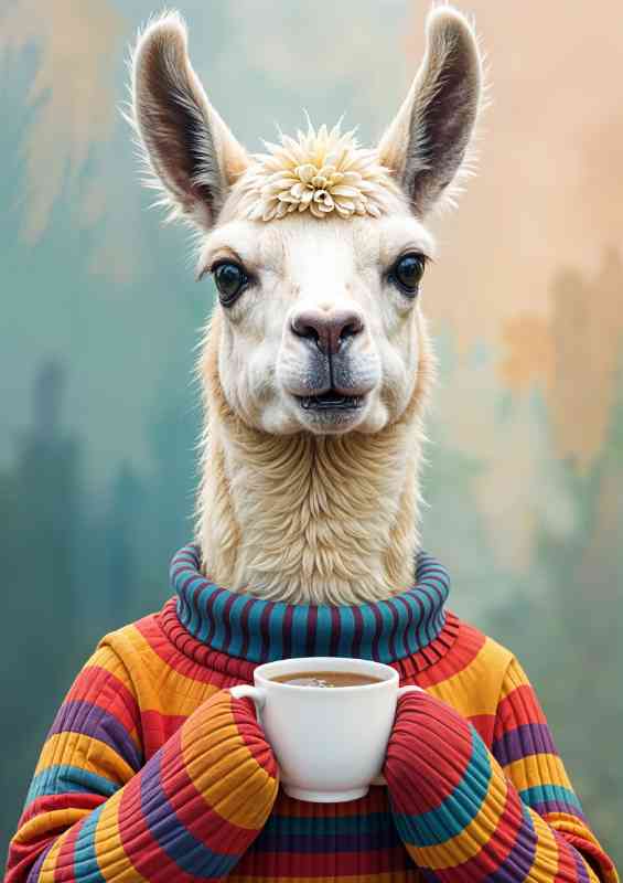LLama enjoying the morning coffee