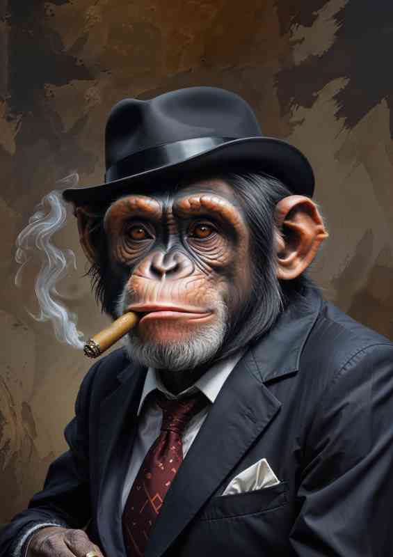 Magestic monkey in surreal attire