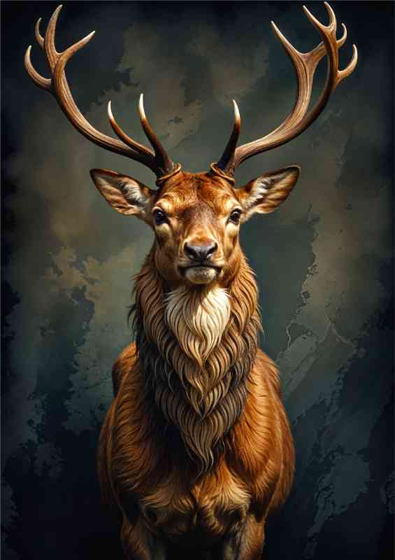 Magestic wild stag with antlers