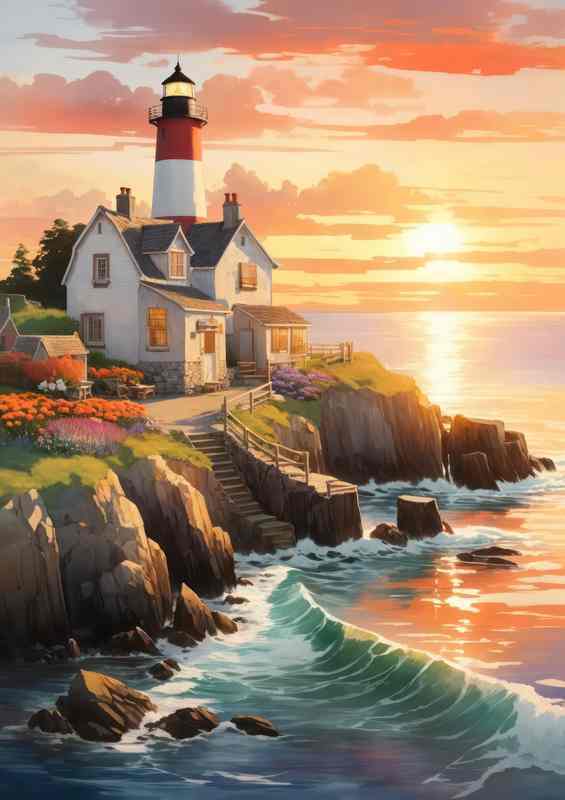 First Light Lighthouse Illuminates the Dawn