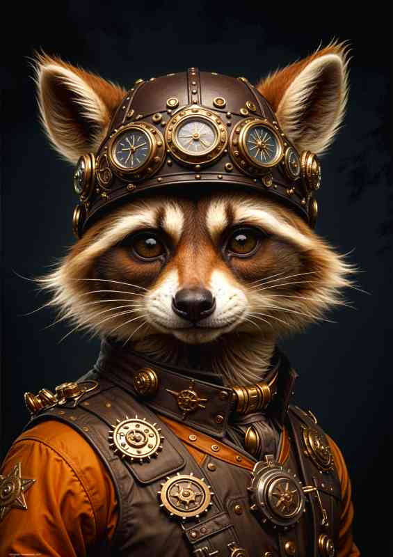 Steampunk Raccoon in vintage attire