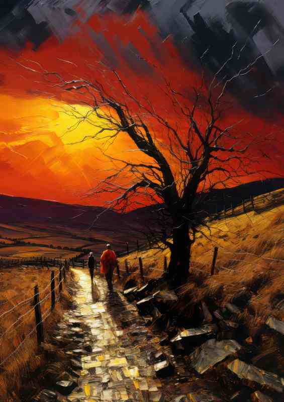 Lonely Tree Single Track Metal Poster