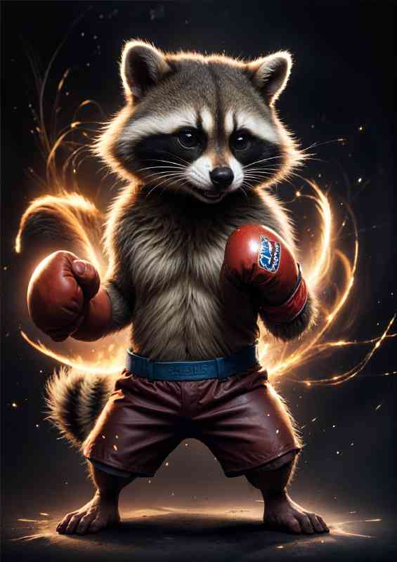 The boxing raccoon