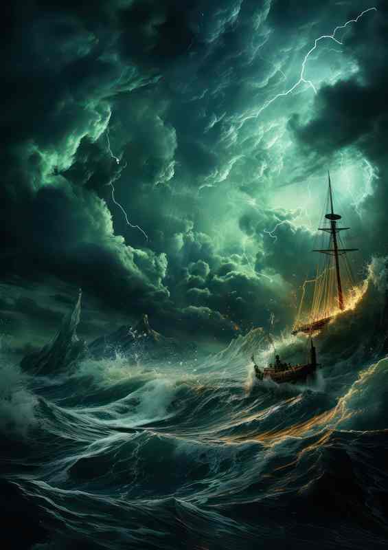 Nighttime Odyssey Sailboat in the Darkness