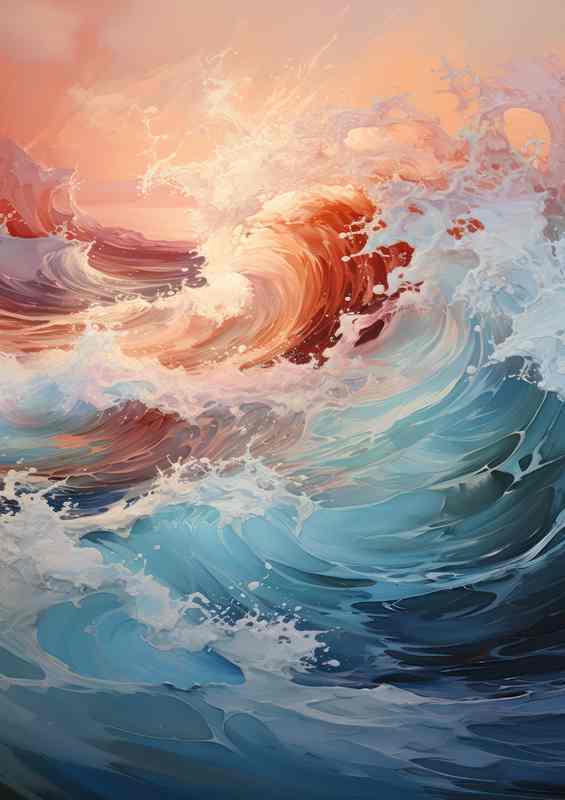 Rough Waters in Vibrant Ocean Hues