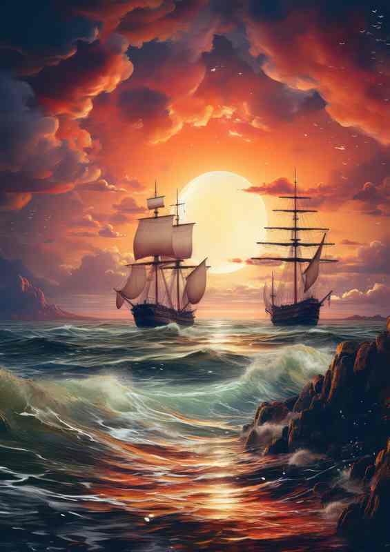 Sailboats Whisper Nighttime Sailing Journey