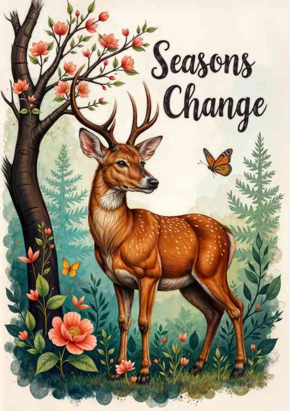 Seasons the deer in the woods