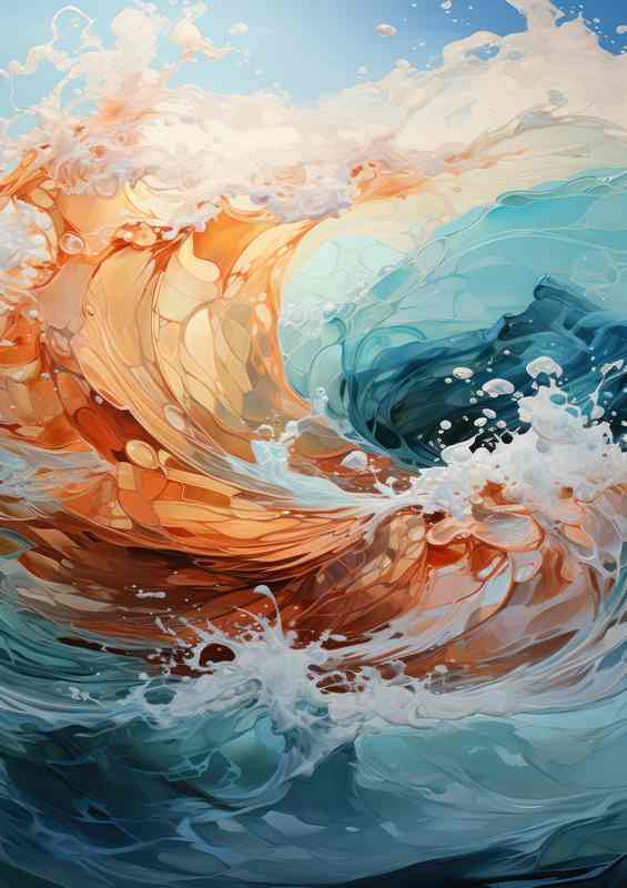 Seas Colorful Fury in Turbulent Motion