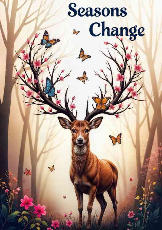 Seasons with the stag and butterfiles