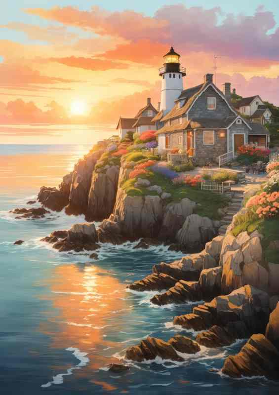 Sunrise Beacon Lighthouses Early Morning Vigil