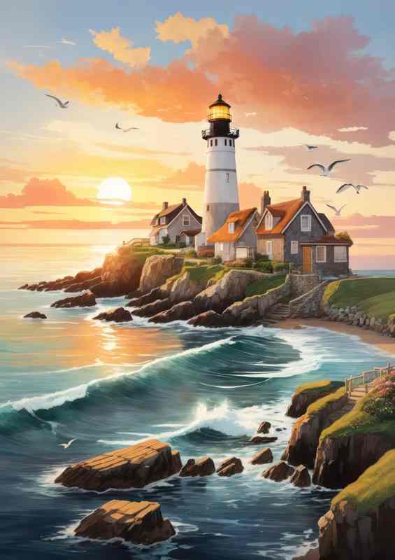 Sunrise Sentinel Lighthouse Awakens in Light