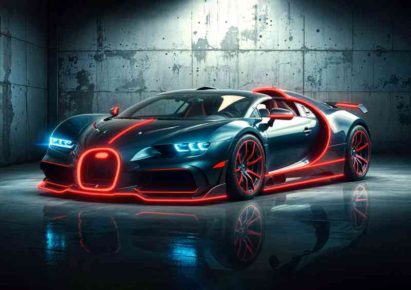 Bugatti chiron tron style super sports car