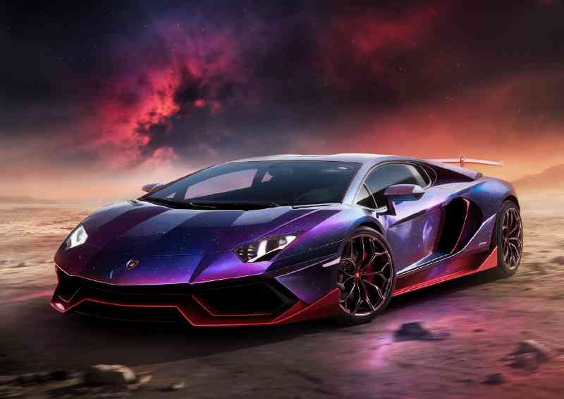 Luxurious sports car lamborghini in purple