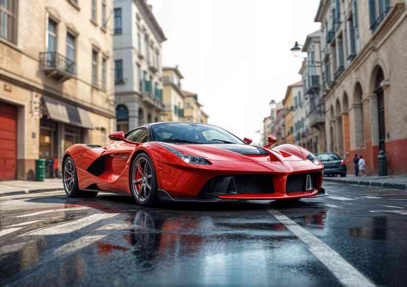 Red ferrari laferrari style with doors