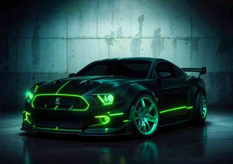 Shelby gt 500 neon green style Super car