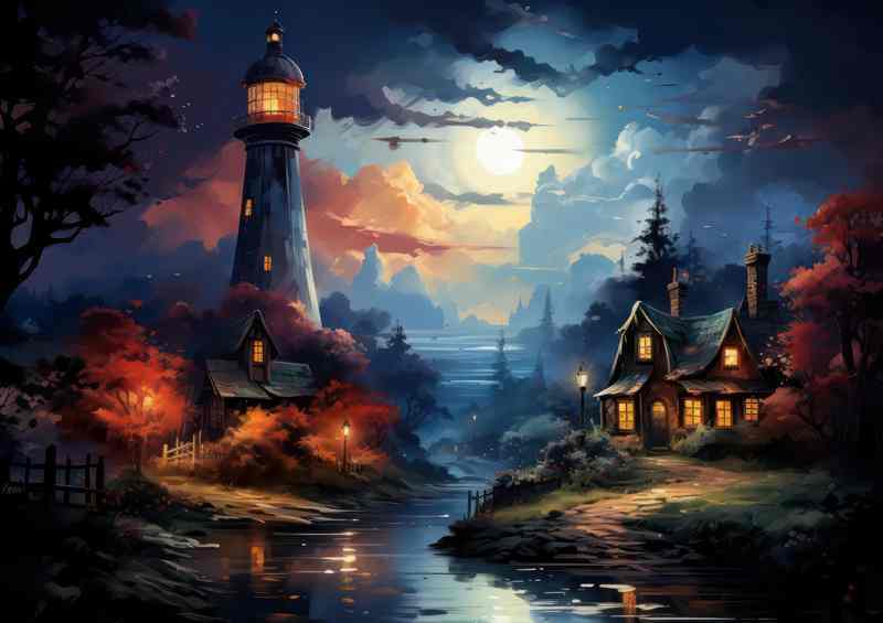 Golden Hour Lighthouse at Sunset