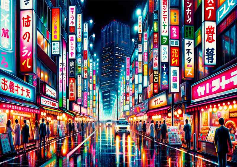 Neon Nirvana of Tokyos bustling streets