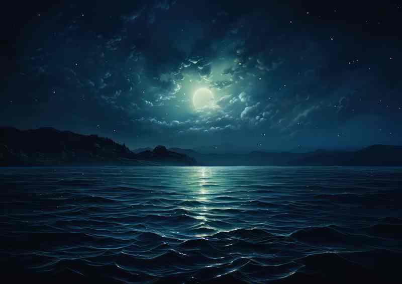 Moonlight over the ocean
