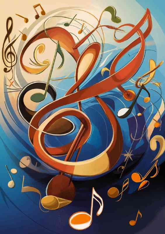 Abstract representation of musical notes