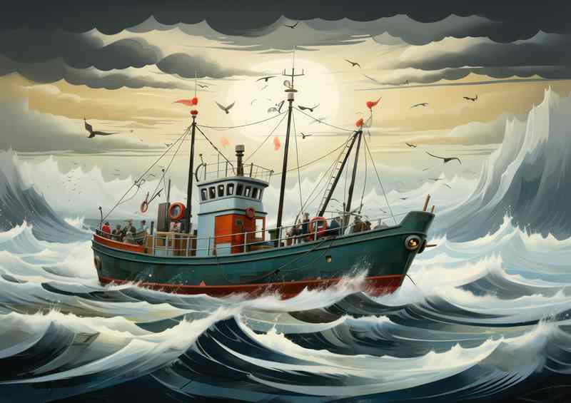 Rough Seas Challenge the Determined Fishermen