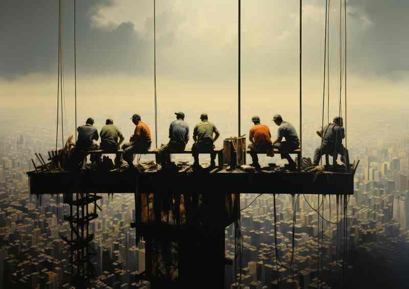 Workers On the Edge Of A Skyscraper In New York