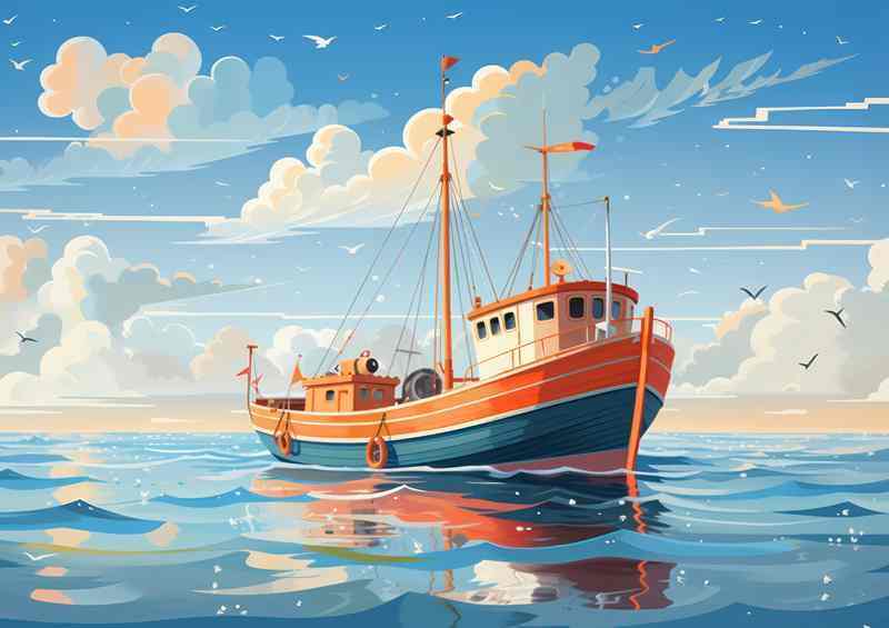 Sunny Seas Beckon the Fishing Crew