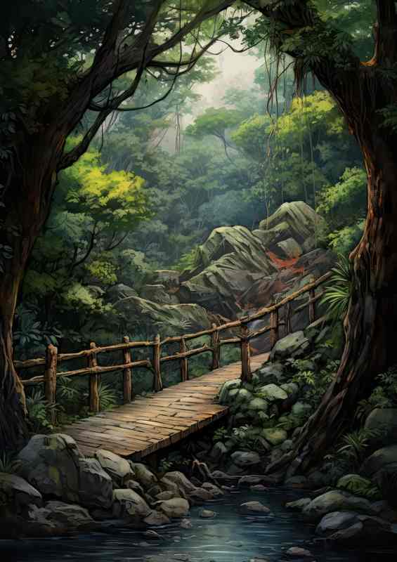 A Bridge nestles in the forest