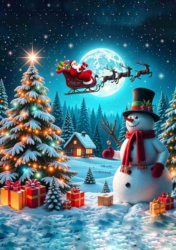 The snowman and santa