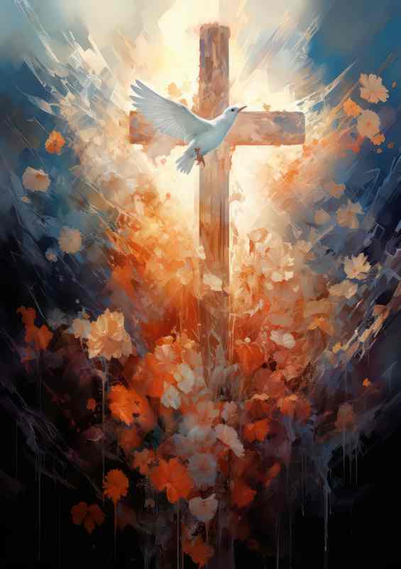 Sacred Petals & Feathers: Nature's Cross