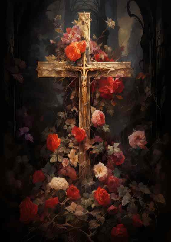 Spiritual Birds & Cross | Poster