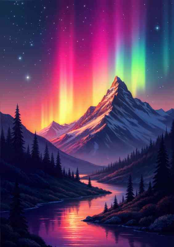 Rich colours aura behind the mountains