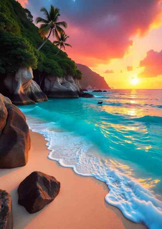 Tropical beach with turquoise waters