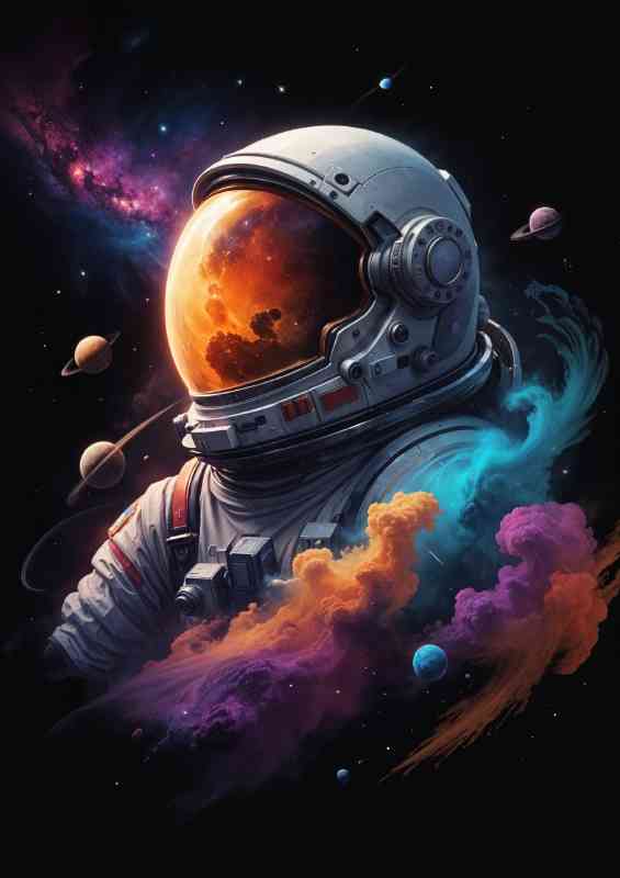 colorful cosmic space scene with swirling nebulae