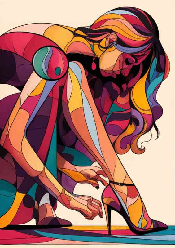Representation of a woman in high heels