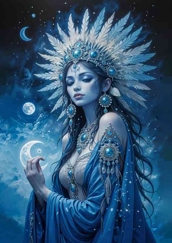 Woman with intricate headdress and jewelry
