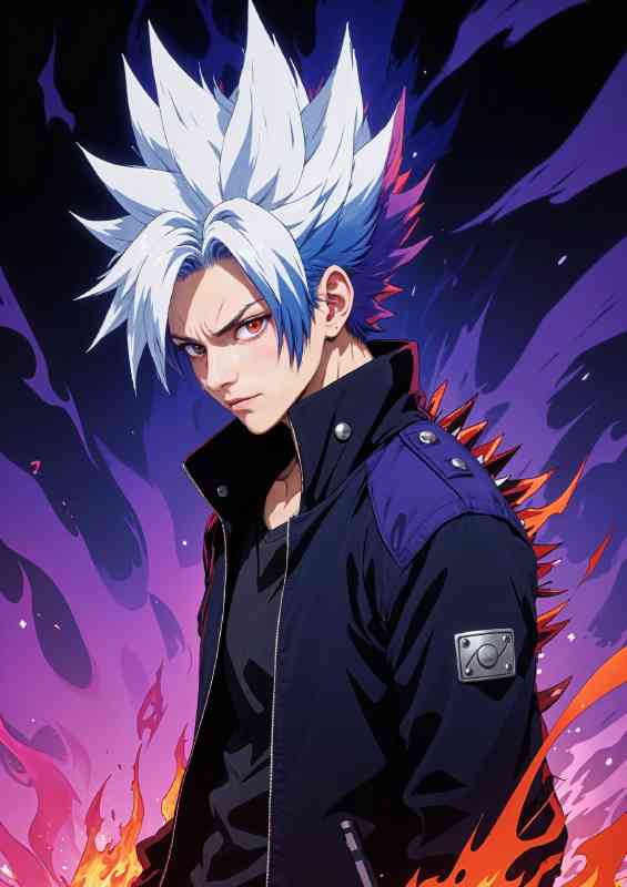 Anime satoru gojo with spiky hair