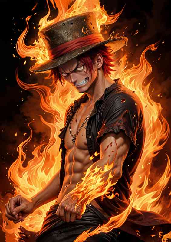 One Piece Portgas D Ace wearing his hat