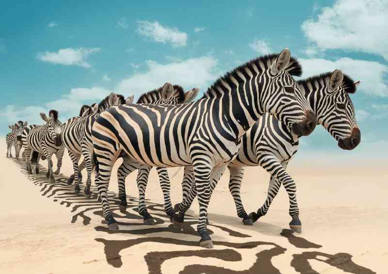 Zebras with their distinct black and white strips