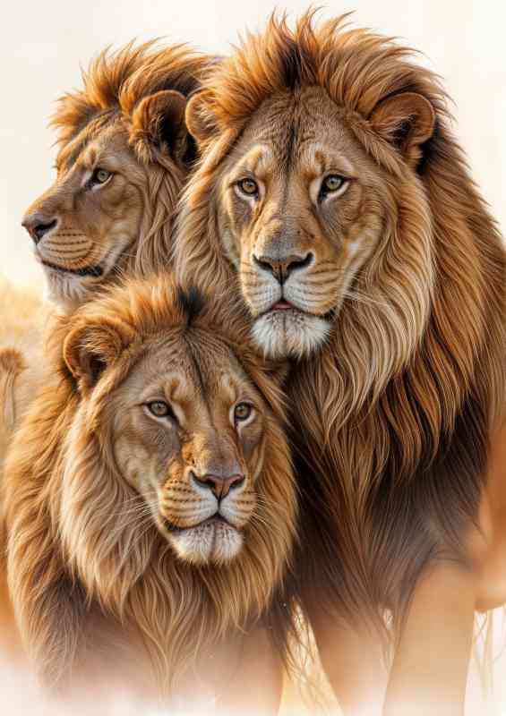Closeup of the trio of Lions