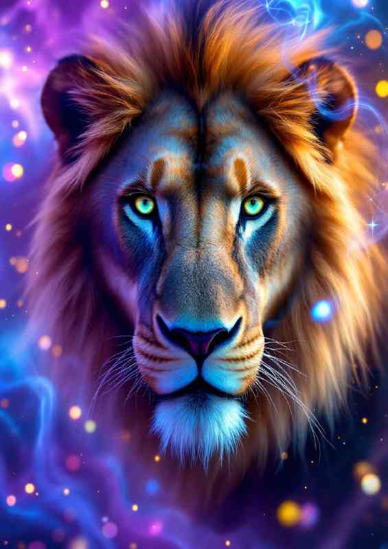 Cosmic lion head