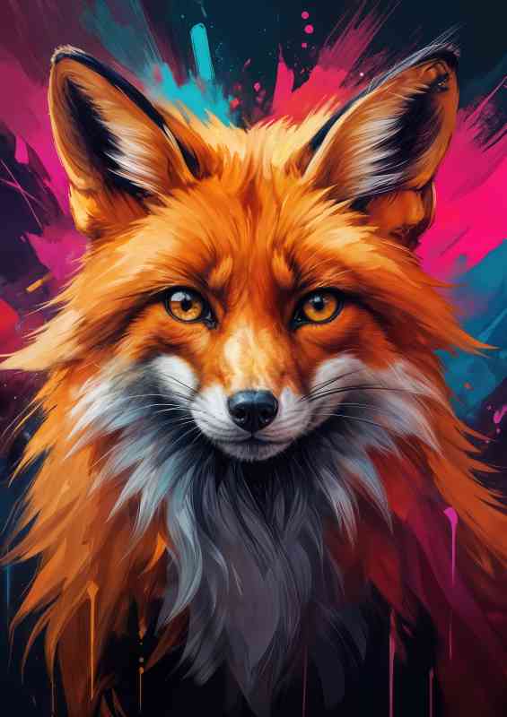 Red fox splash of colour